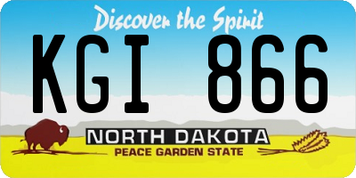 ND license plate KGI866