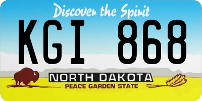 ND license plate KGI868