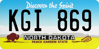 ND license plate KGI869