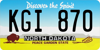ND license plate KGI870