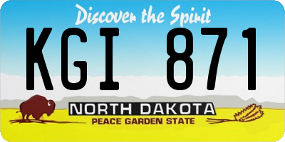ND license plate KGI871