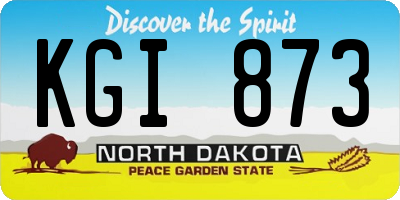 ND license plate KGI873