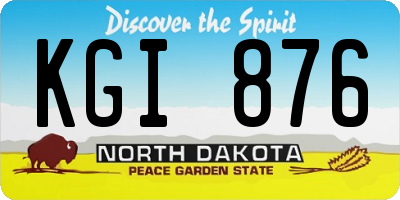 ND license plate KGI876