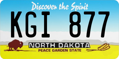 ND license plate KGI877