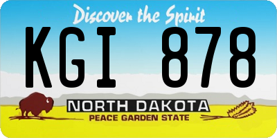 ND license plate KGI878