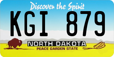 ND license plate KGI879