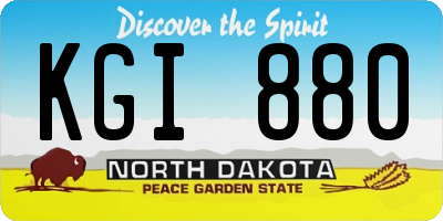 ND license plate KGI880