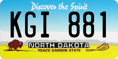 ND license plate KGI881