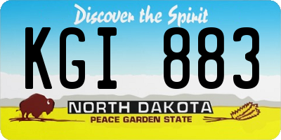 ND license plate KGI883