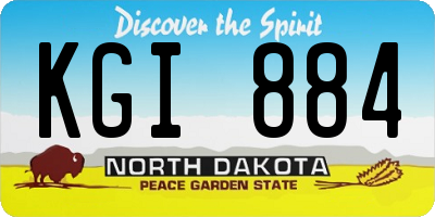 ND license plate KGI884