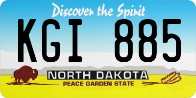 ND license plate KGI885