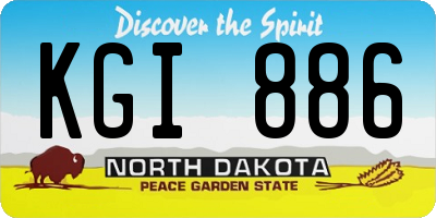 ND license plate KGI886