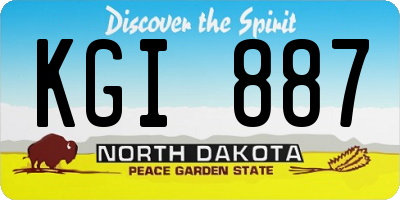 ND license plate KGI887
