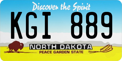 ND license plate KGI889