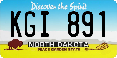 ND license plate KGI891
