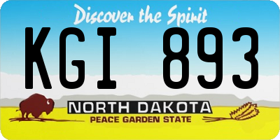 ND license plate KGI893