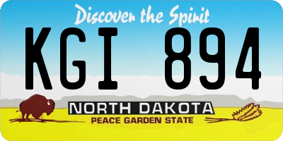 ND license plate KGI894
