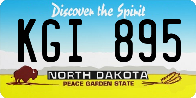 ND license plate KGI895