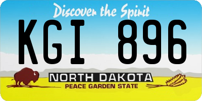 ND license plate KGI896
