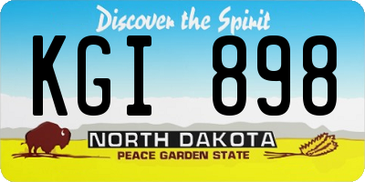 ND license plate KGI898