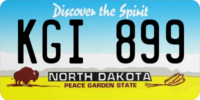 ND license plate KGI899