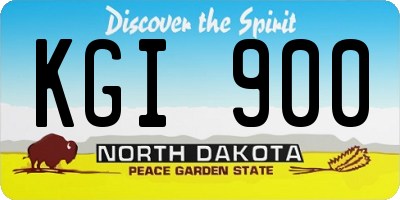 ND license plate KGI900