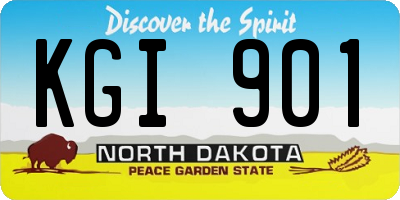 ND license plate KGI901