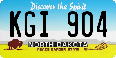 ND license plate KGI904
