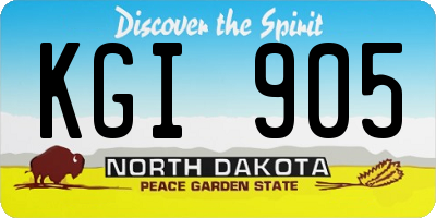 ND license plate KGI905