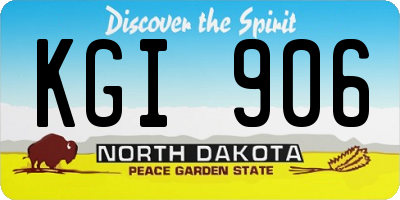 ND license plate KGI906