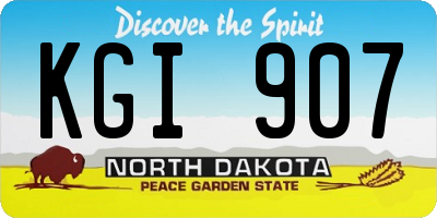 ND license plate KGI907
