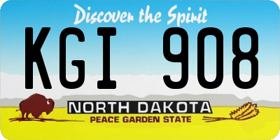 ND license plate KGI908