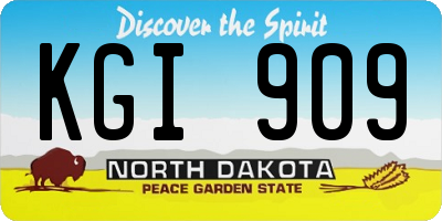 ND license plate KGI909