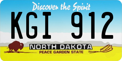 ND license plate KGI912