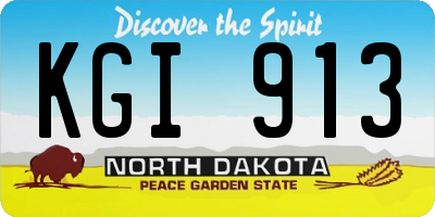 ND license plate KGI913