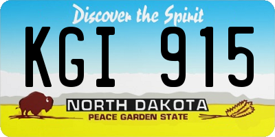 ND license plate KGI915