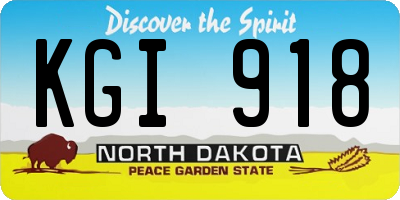 ND license plate KGI918