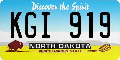 ND license plate KGI919