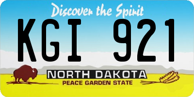 ND license plate KGI921