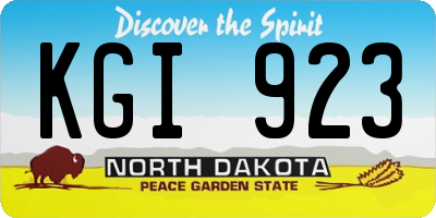 ND license plate KGI923