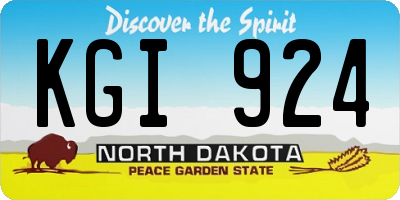 ND license plate KGI924