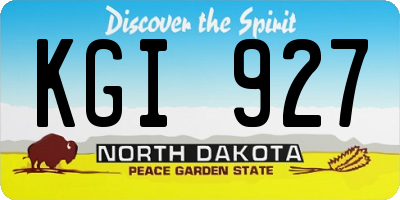 ND license plate KGI927