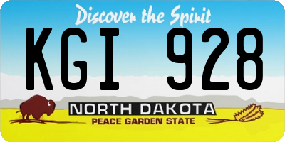 ND license plate KGI928