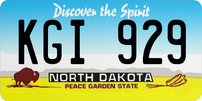 ND license plate KGI929