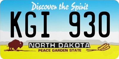 ND license plate KGI930