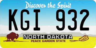 ND license plate KGI932