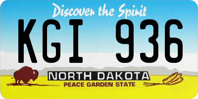 ND license plate KGI936