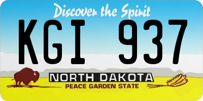 ND license plate KGI937