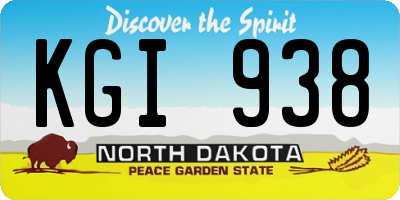 ND license plate KGI938
