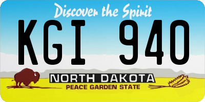 ND license plate KGI940